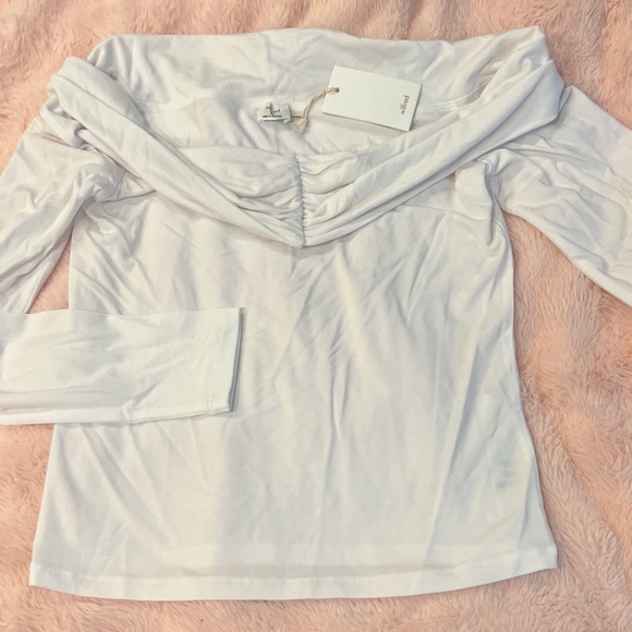 Elegant White Off-Shoulder Top by Wilfred - Picture 1 of 3